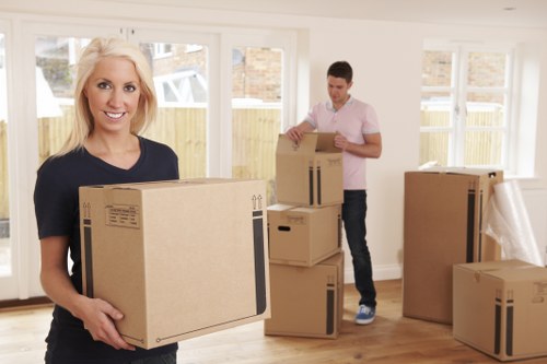 Preparing furniture and boxes for a home relocation