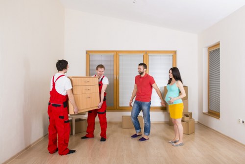Boxes and packed household items ready for a Winchmore Hill move