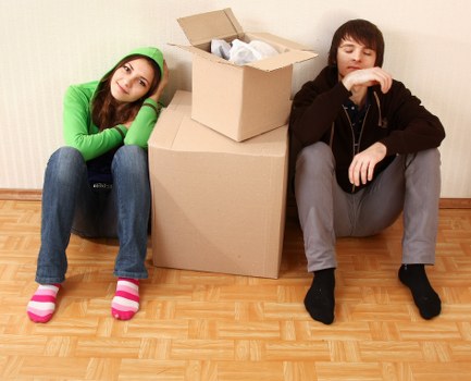 Checklist and packing materials for an office relocation
