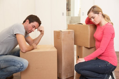 Van loaded with household items for transport in North London